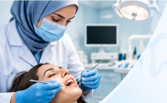 صورة توضيحية لعلاج الأسنان داخل عيادة